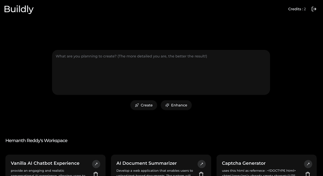 Buildly project screenshot